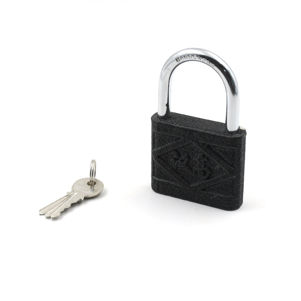 Waterproof iron padlock securing an outdoor gate, showcasing its robust design.